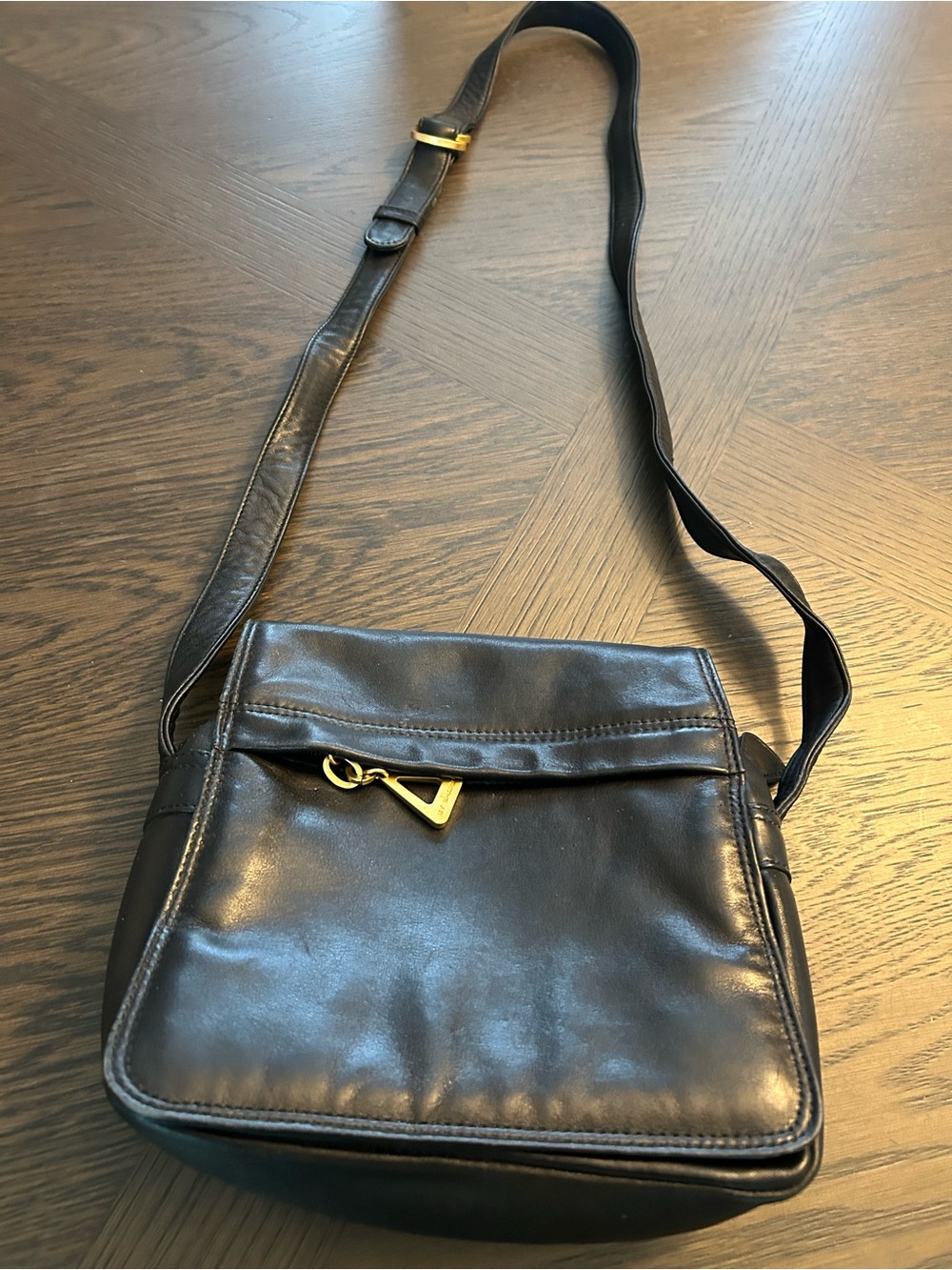 Sharif vintage Americana Black Leather Crossbody Bag EXCELLENT CONDITION - Picture 4 of 16